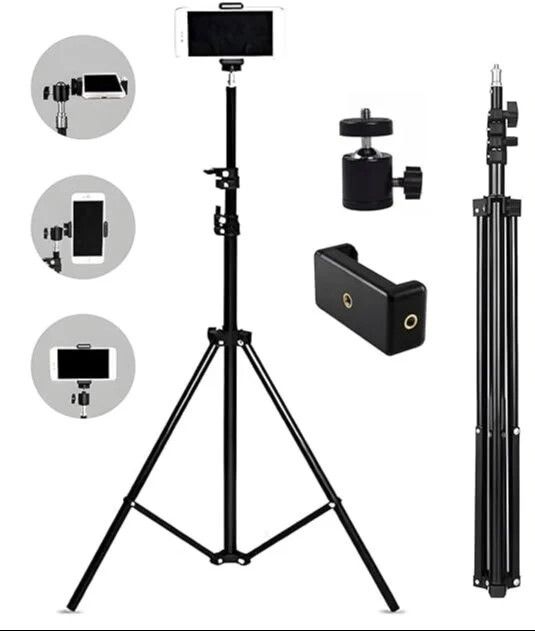 BONTECH 7 Feet Tripod Stand For Phone And Camera Adjustable Aluminium Alloy Big Tripod