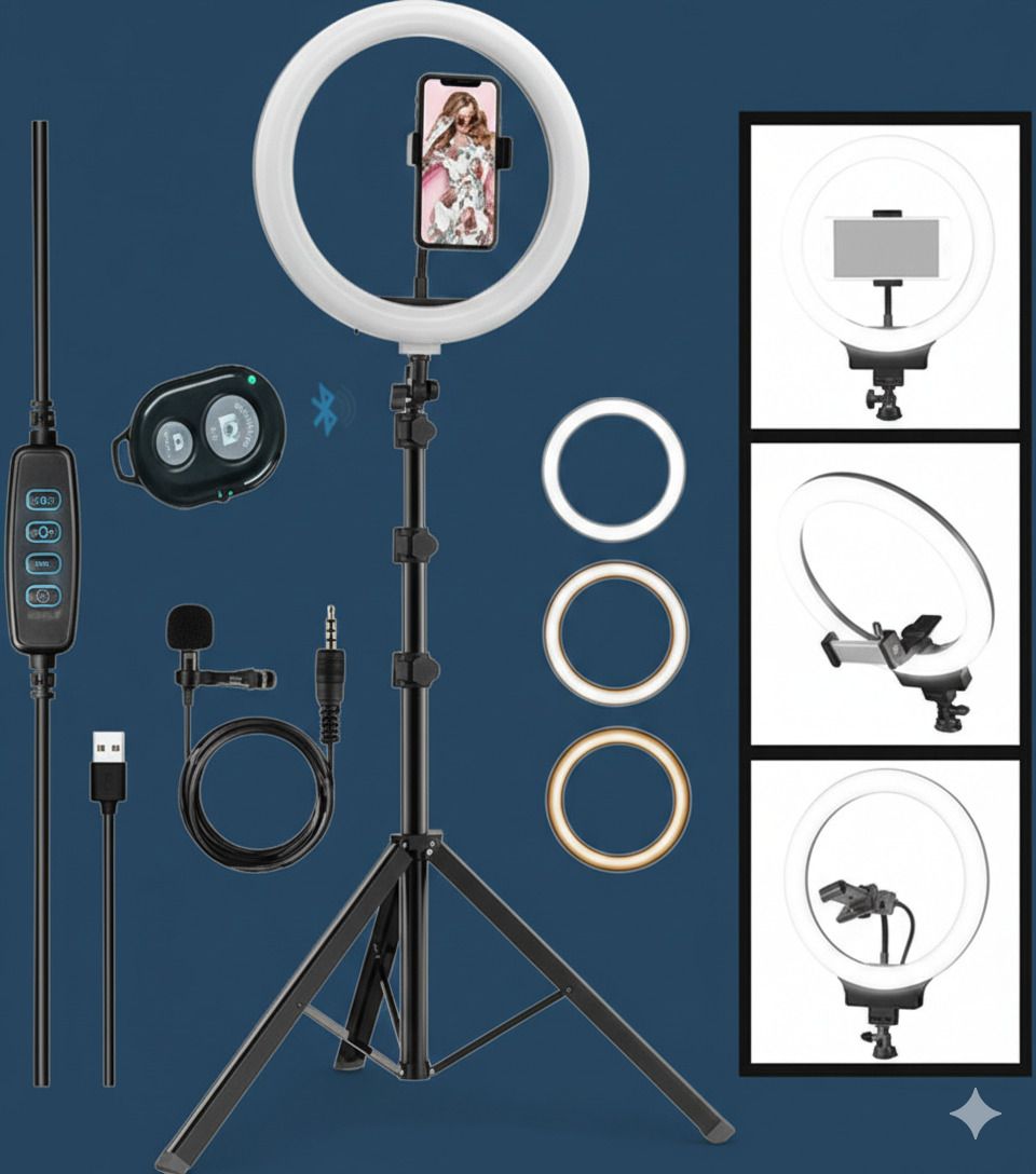 BESTFLY 10"Selfie Light 7Ft Long tripod with remote control and long caller mic Tripod, Monopod, Tripod Bracket, Tripod Ball Head, Tripod Kit-image-31