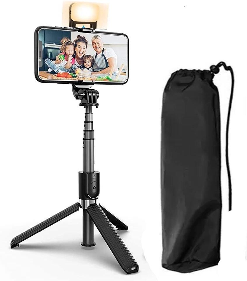 POZUB Bluetooth Selfie Stick for Mobile Phone,LED Light Flash Brackets Mobiles Stand Tripod, Monopod, Tripod Kit, Tripod Clamp-image-38
