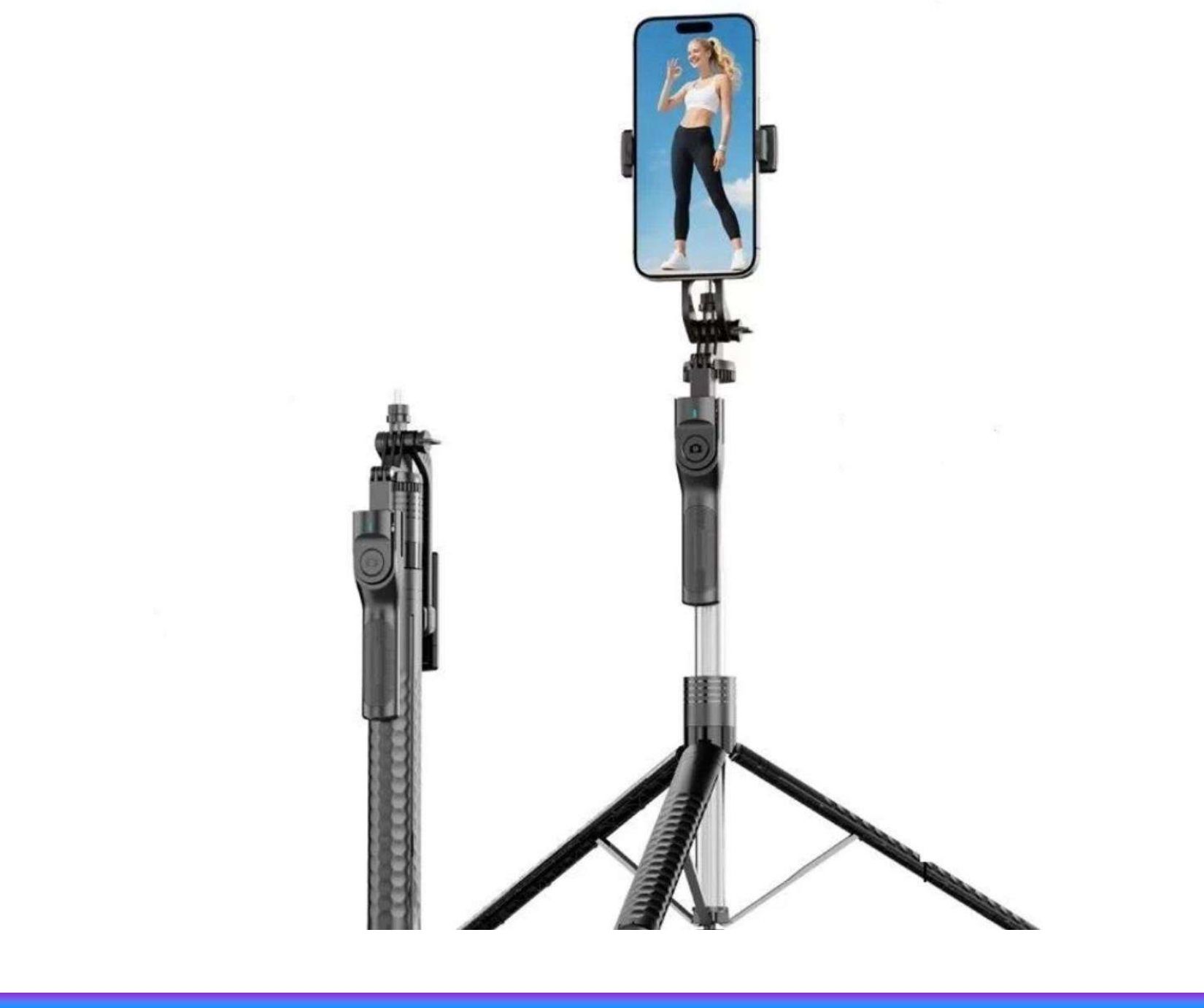 FITRIC K50 Long SelfieTripod 1.9m Bluetooth Remote Mobile Stand Vlogging Video B130 Tripod, Monopod Kit, Tripod Ball Head-picture-13