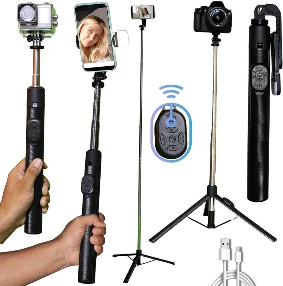 CHG 170cm Selfie Stick with Bluetooth Remote 3 Axis Gimbal for Mobile-image-38