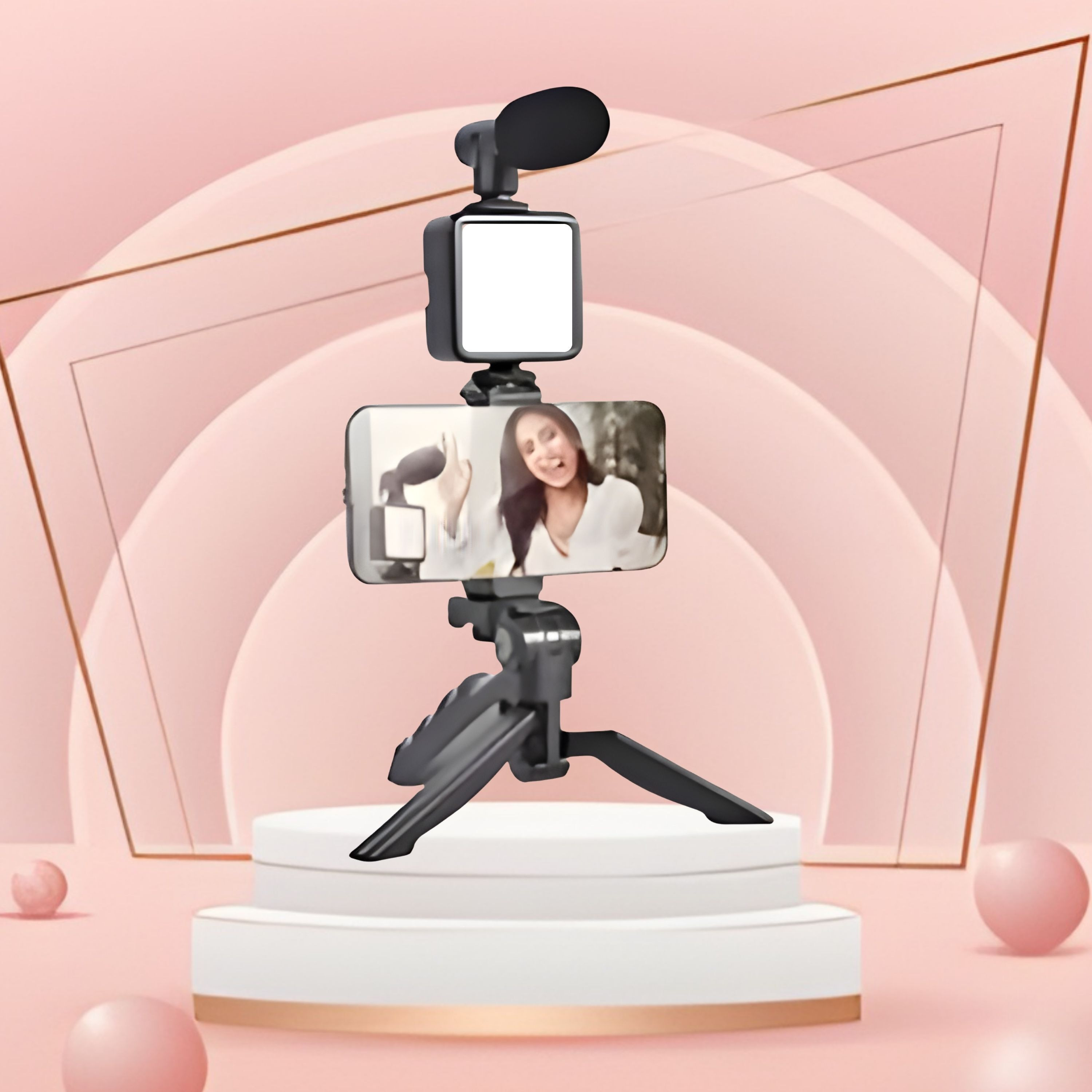 GUGGU Video Kit with Tripod, LED Lights and Wireless Microphone Setup For VloggingH459 Tripod image 1