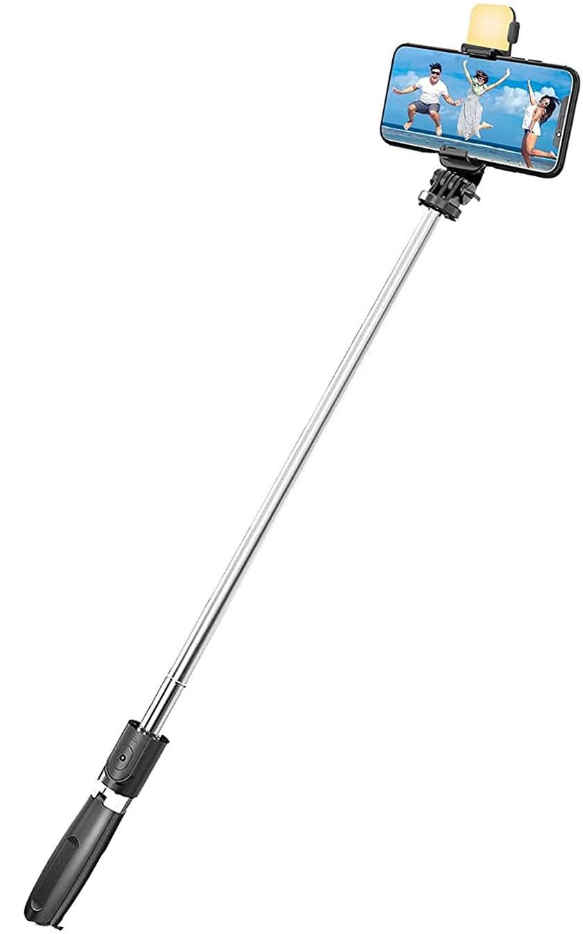 RENTOOR NEW TREND R1s Bluetooth Selfie Sticks Light Remote 3-in-1 Multifunctional Monopod Kit, Tripod, Tripod Ball Head, Tripod Bracket-image-2