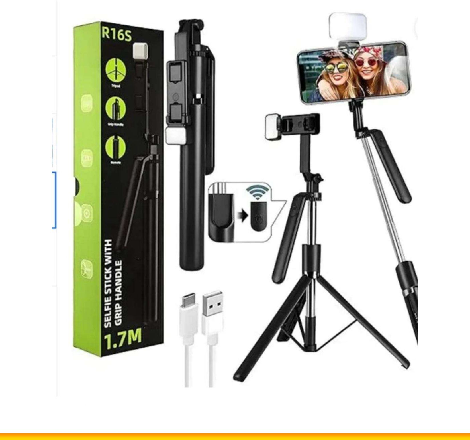 FITRIC R1SL 3-in-1 Selfie Stick with LED Light & Tripod PP48 Tripod, Monopod Kit, Tripod Kit-picture-20