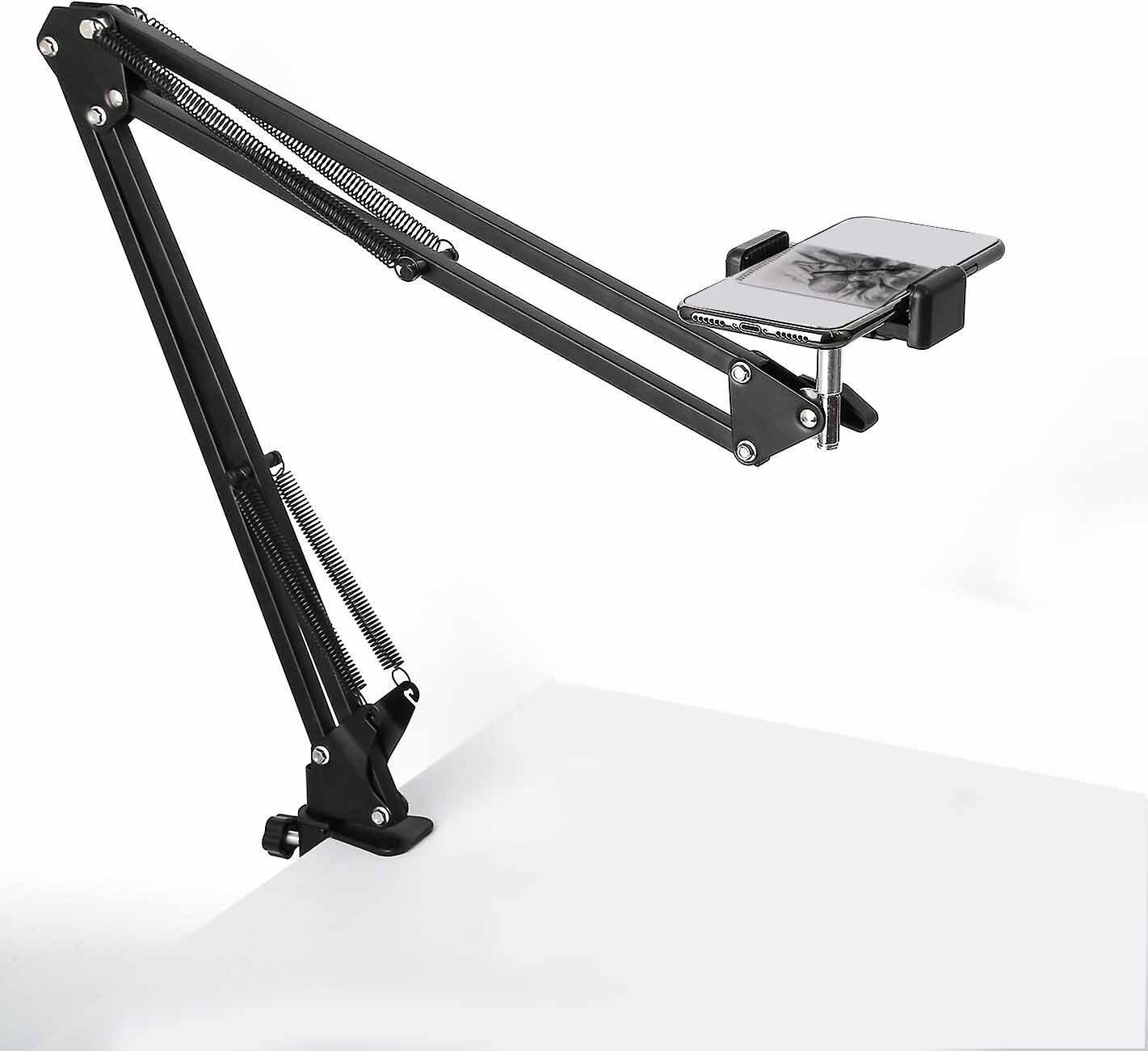 Mobtude High Quality Overhead Tripod Camera Stand 360° Mobile Holder Cell Phone Stand Tripod, Tripod Ball Head, Tripod Bracket, Tripod Clamp, Tripod Kit image 1