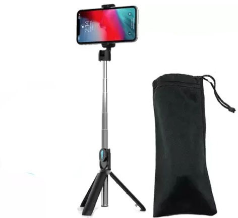 BOPUD Wireless Remote Selfie Stick Tripod Stand + Dustproof Bag Bluetooth Remote Tripod, Monopod, Monopod Kit, Tripod Kit image 1