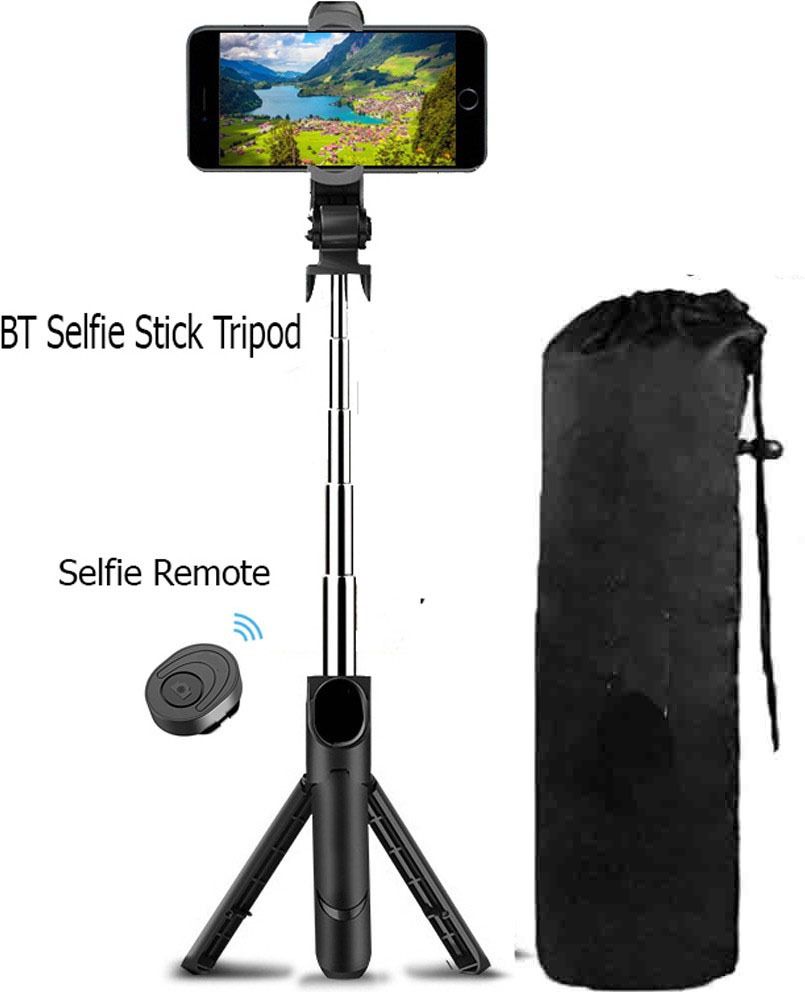 POZUB Travel Bluetooth Selfie Stick Stand With Remote Photo Shutter Gimbal +Carry Bag Tripod, Monopod, Monopod Kit, Tripod Ball Head, Tripod Bracket, Tripod Clamp, Tripod Kit-image-1