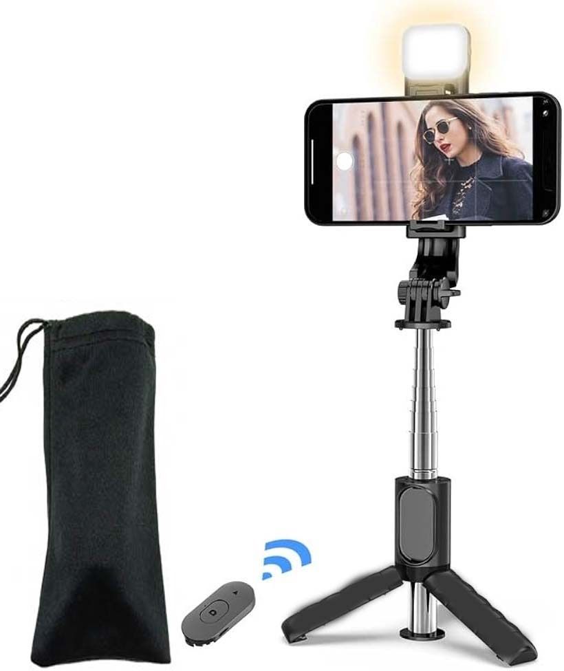 POZUB Selfie Stick Stand with LED Light,Long Bluetooth Extendable Selfie Sticks Holder Tripod, Tripod Kit, Monopod, Monopod Kit-image-43
