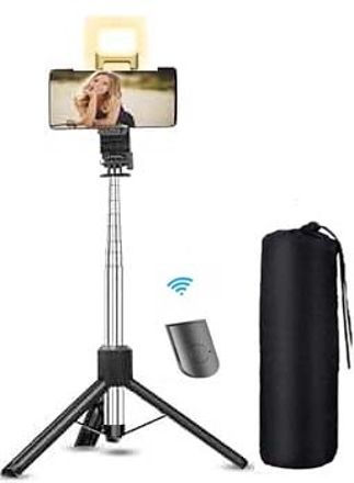 POZUB Selfie Sticks Tripod with Led Light Remote & R7S-L Portable Selfie Stand Holder Tripod, Tripod Kit, Tripod Clamp, Monopod-picture-22