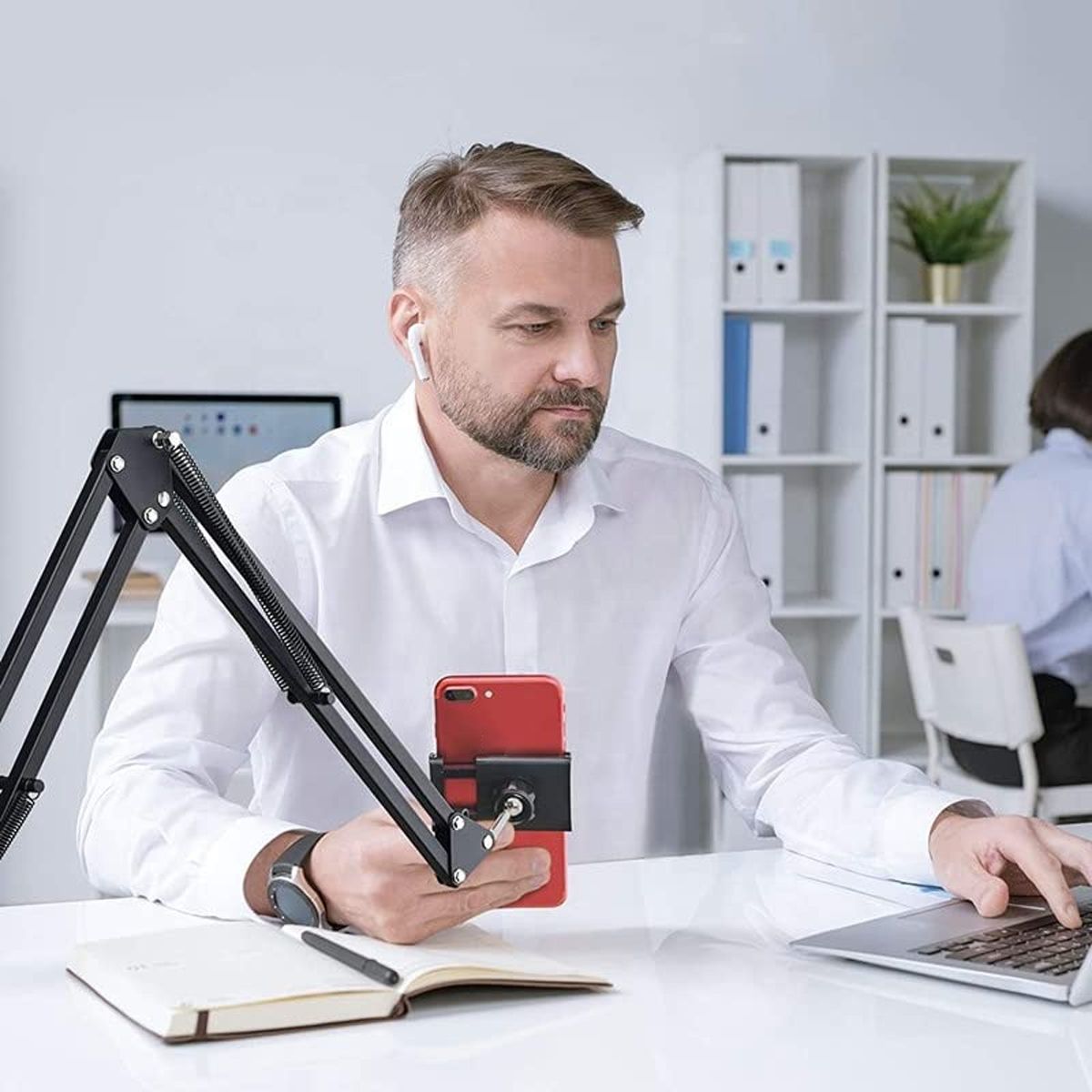 AMUSING Best Overhead Tripod Camera Tablet Stand 360 Degree Mobile Holder Phone Stand Tripod, Monopod, Tripod Clamp, Tripod Bracket, Tripod Ball Head-image-17