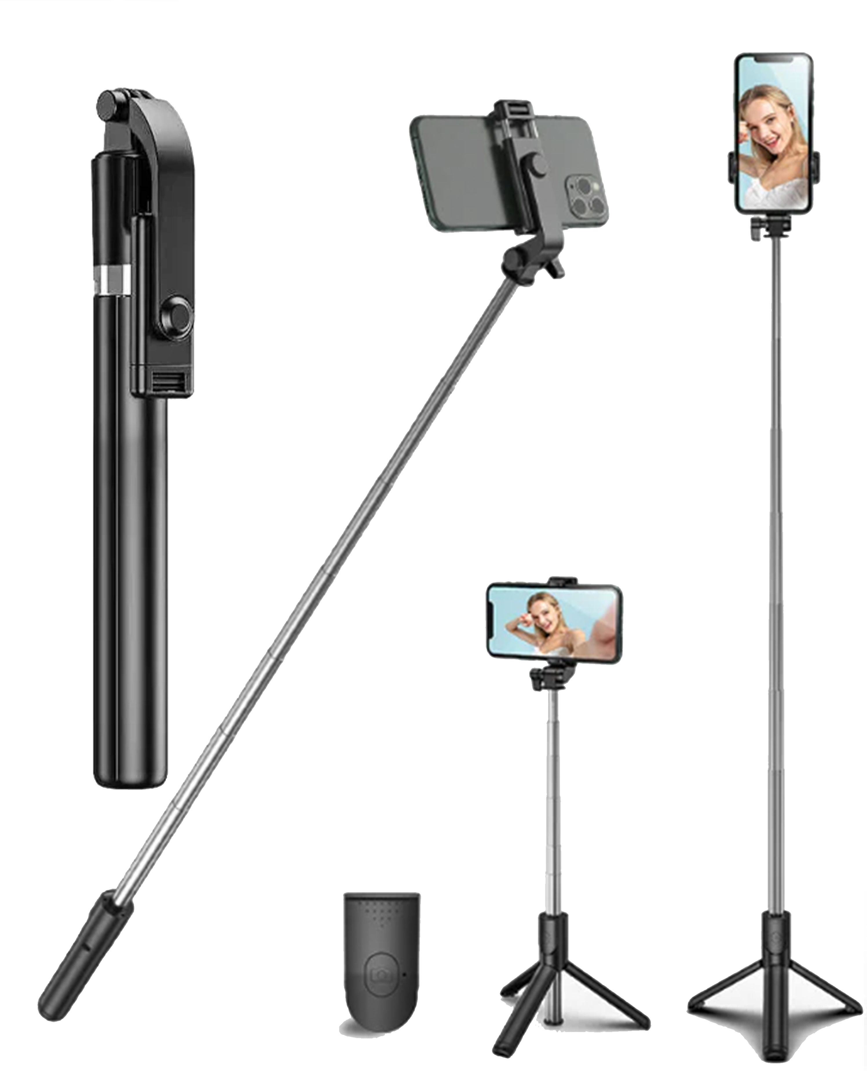subton Big Tripod 5ft 6inch Long Selfie Stick with Wireless Selfie Remote for Vlog Reel Tripod, Tripod Clamp, Tripod Bracket