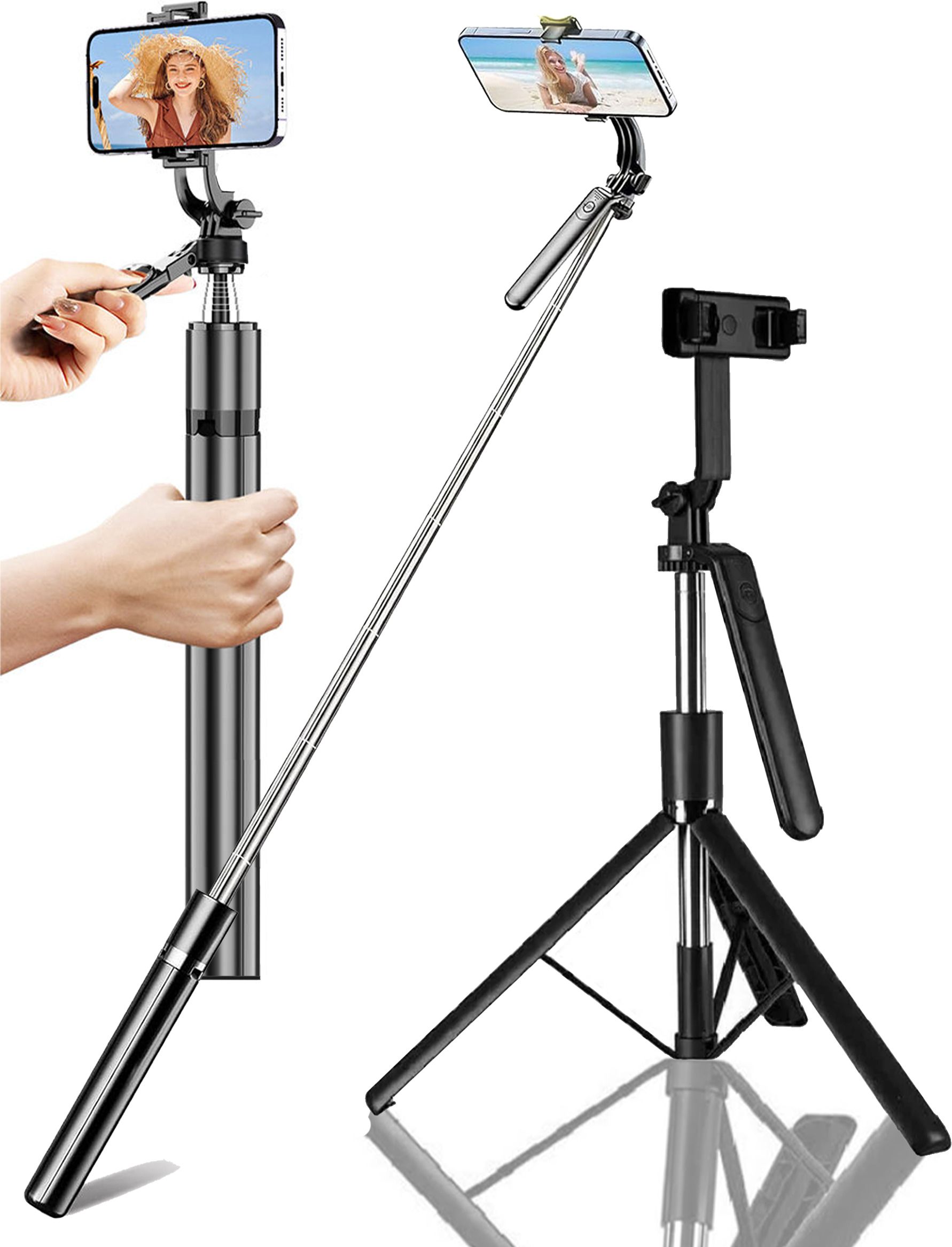 SUBTON BASICS Big Tripod 5ft 6inch Extendable Selfie Stick R16 Selfie Remote & Pan Handle Grip Tripod, Monopod-image-6