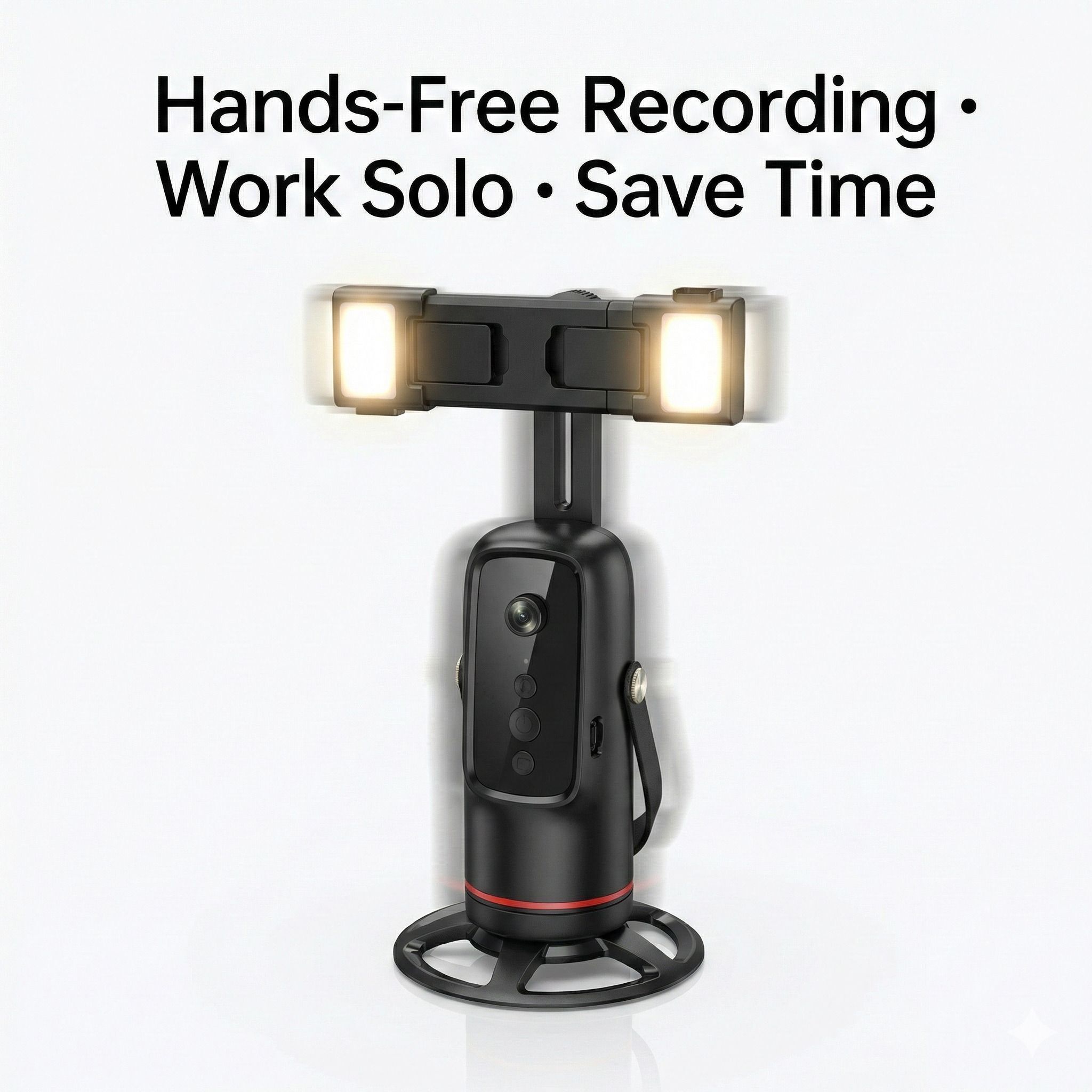 ZIRAK Auto Rotating Face Tracking Phone Stand with Built-In Dual LED Lights Tripod-image-27