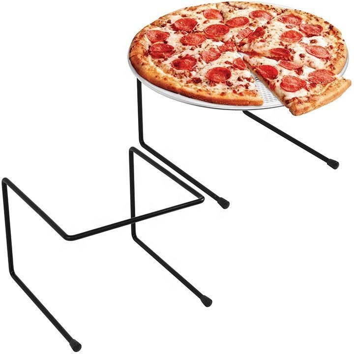 Black Metal Pizza Stand for Table Pizza Matte Trivet-image-37