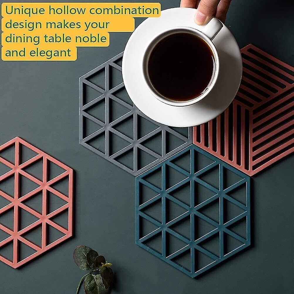 Trivet Mats, Silicone Table Mats Heat Resistant Hot Pans Non-Slip Pot Holders Mat Trivet