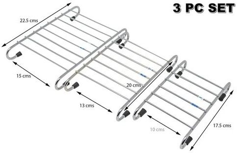 Stainless Steel Dining Table Hot Plate Rack/Vessel Stand (Silver) - HOT PLATE SILVER Trivet-image-8