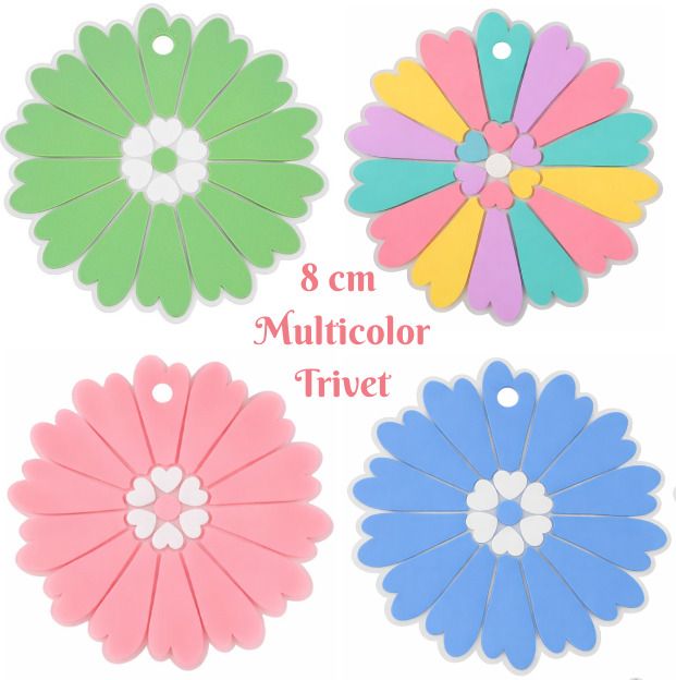 kashtgo Silicone Sunflower Trivet(8cm)(multicolor) – Heat Resistant Non-Slip Hot Pad Sunflower Floral Design Trivet-picture-18