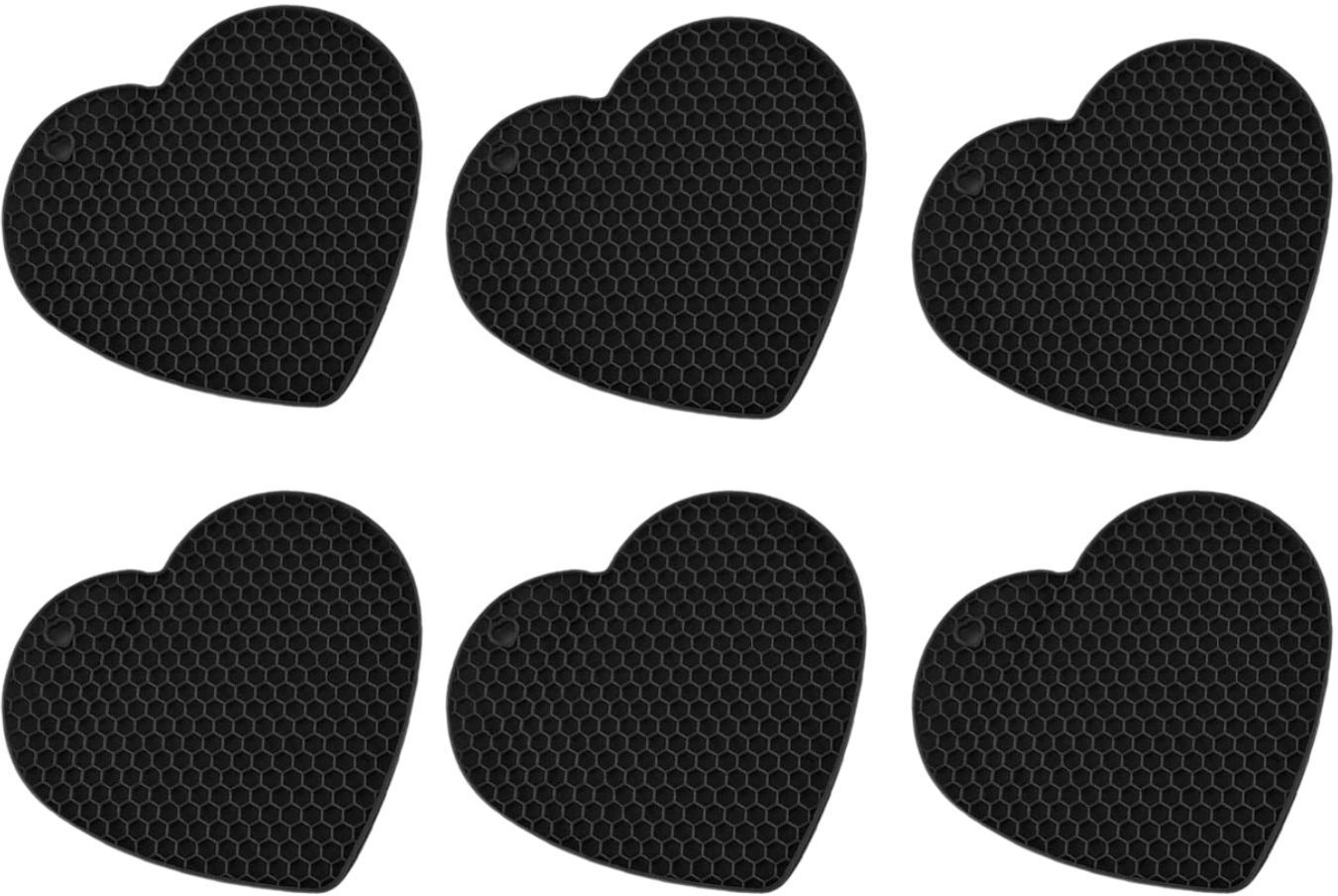 HEART_B_BLACK_6PC Flower Trivet-image-2