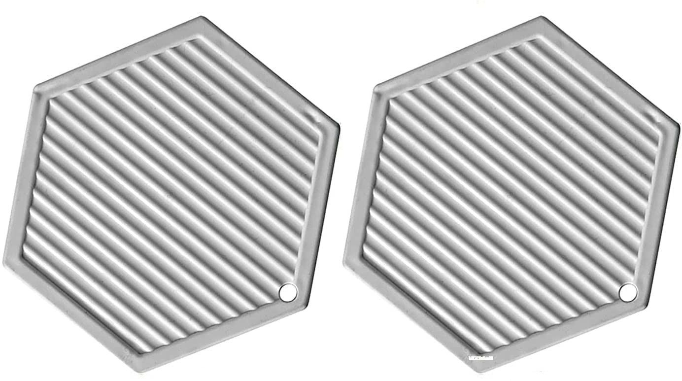 pepplo Pvc Coaster C-D Triangle-Light Grey_2,Pack of 2 Silicone Trivet-picture-23