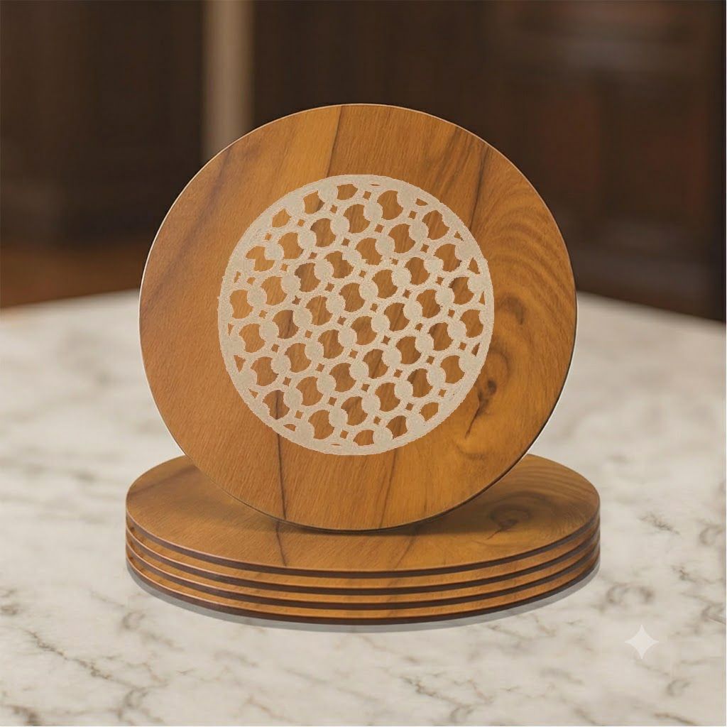 rjventures Premium Wooden Trivet Heat-Resistant Stand for Kitchen Cafe & Restaurent WOOD Trivet-picture-23