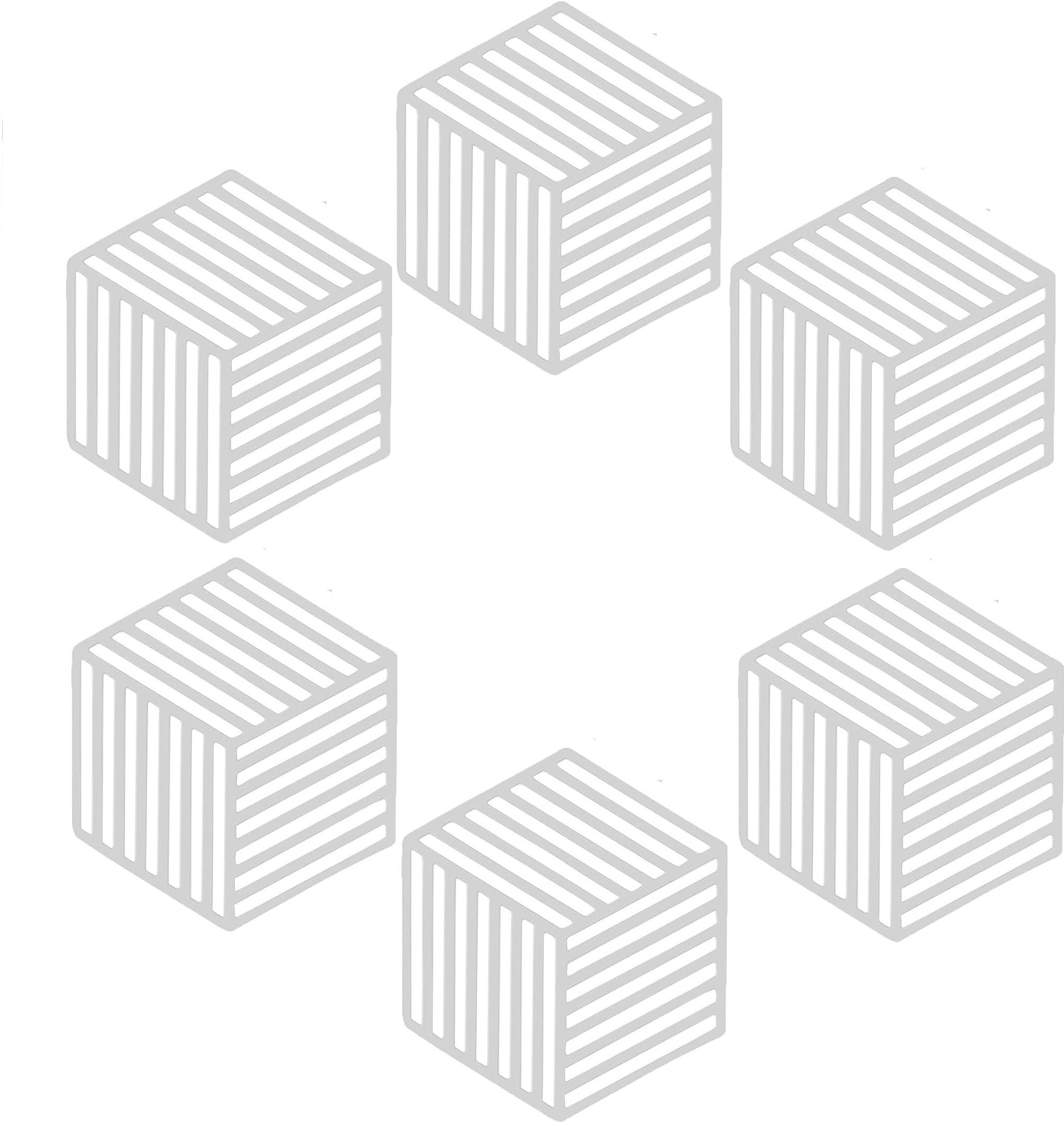 PVC Coaster Halka-A-Line-White-6,Pack of 6 Silicone Trivet-image-10