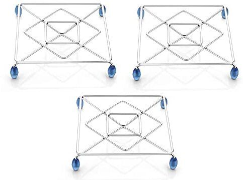 imox Stainless steel Trivet Pads for Kitchen Coaster Heat Pads - 3 pcs - 16 x 16 cm mat Trivet-picture-11