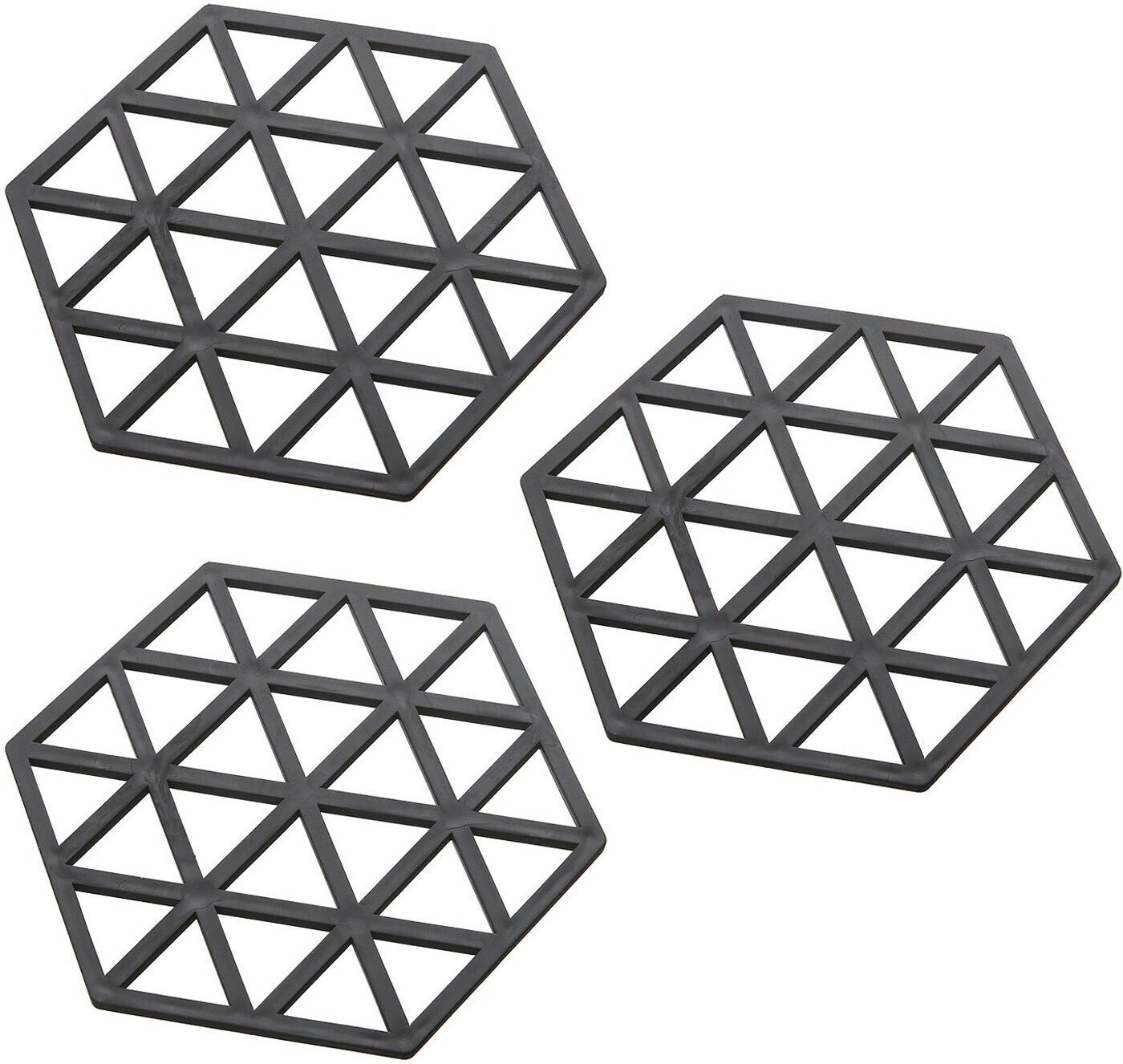 Silicone Trivet Mats and Hot Pads, Heat Resistance Insulation Pad (Black) Polyvinyl Chloride Trivet-image-2
