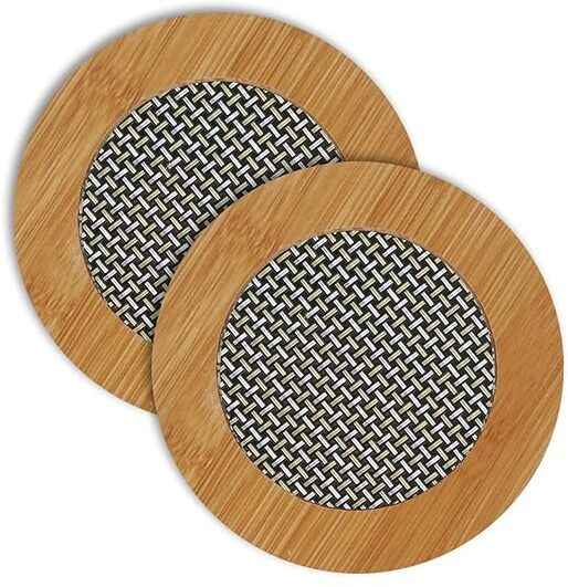 Eco-Friendly Bamboo Wooden Pads For Dining Table Heat Pad for Kitchen(Pack Of 2) Non-Slip Trivet-image-10