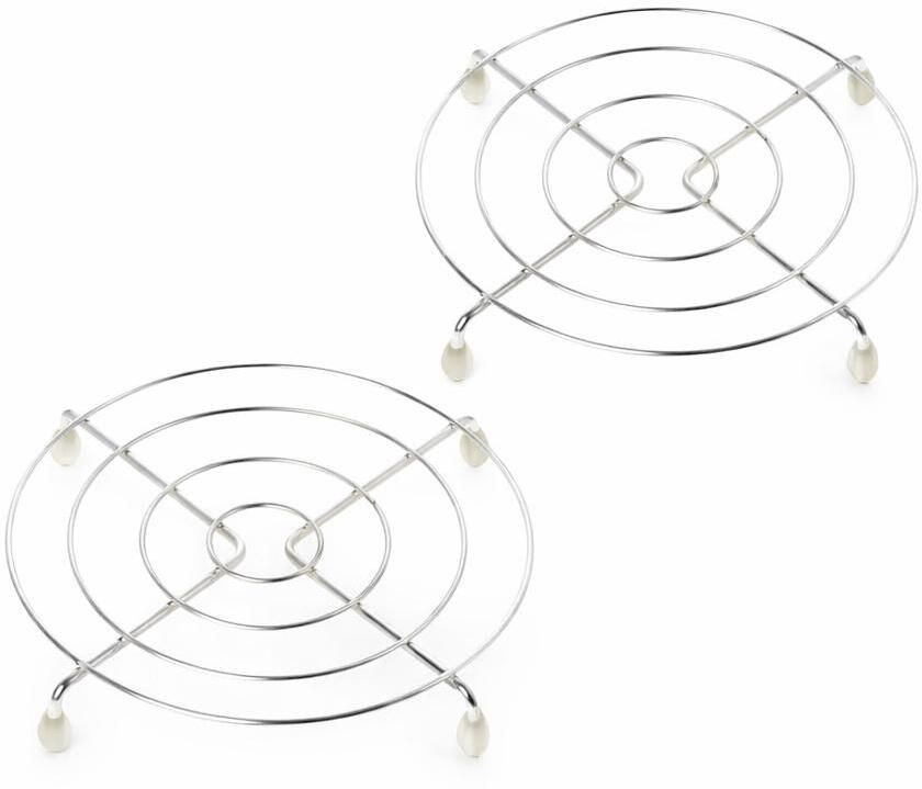 ljpgold Hot Pot Stand for Kitchen | Steel Cooker Stand | Dining Table chrome Trivet-picture-30