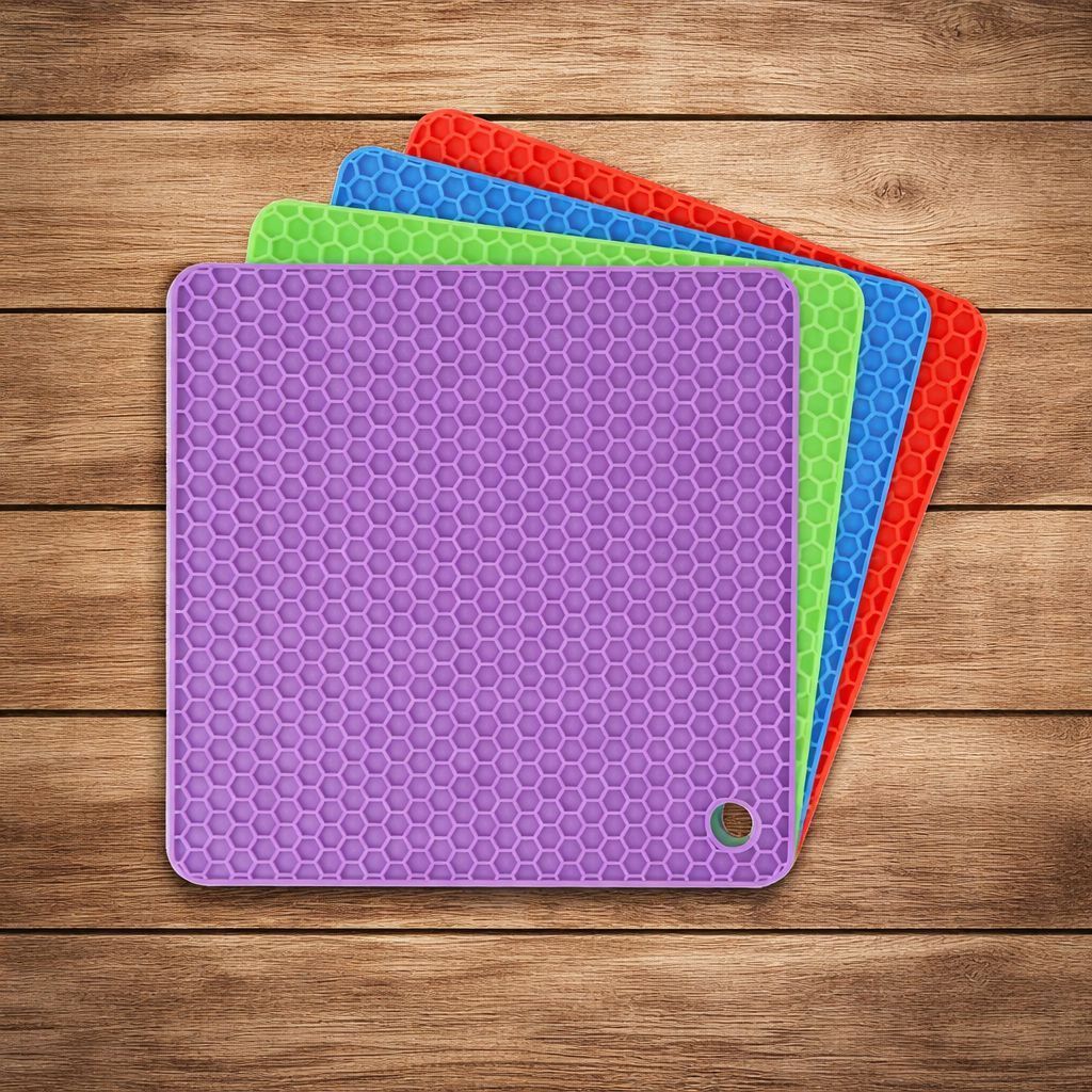 arxon Silicone Heat Resistant Dish Pads (Pack of 4) mat Trivet-picture-1