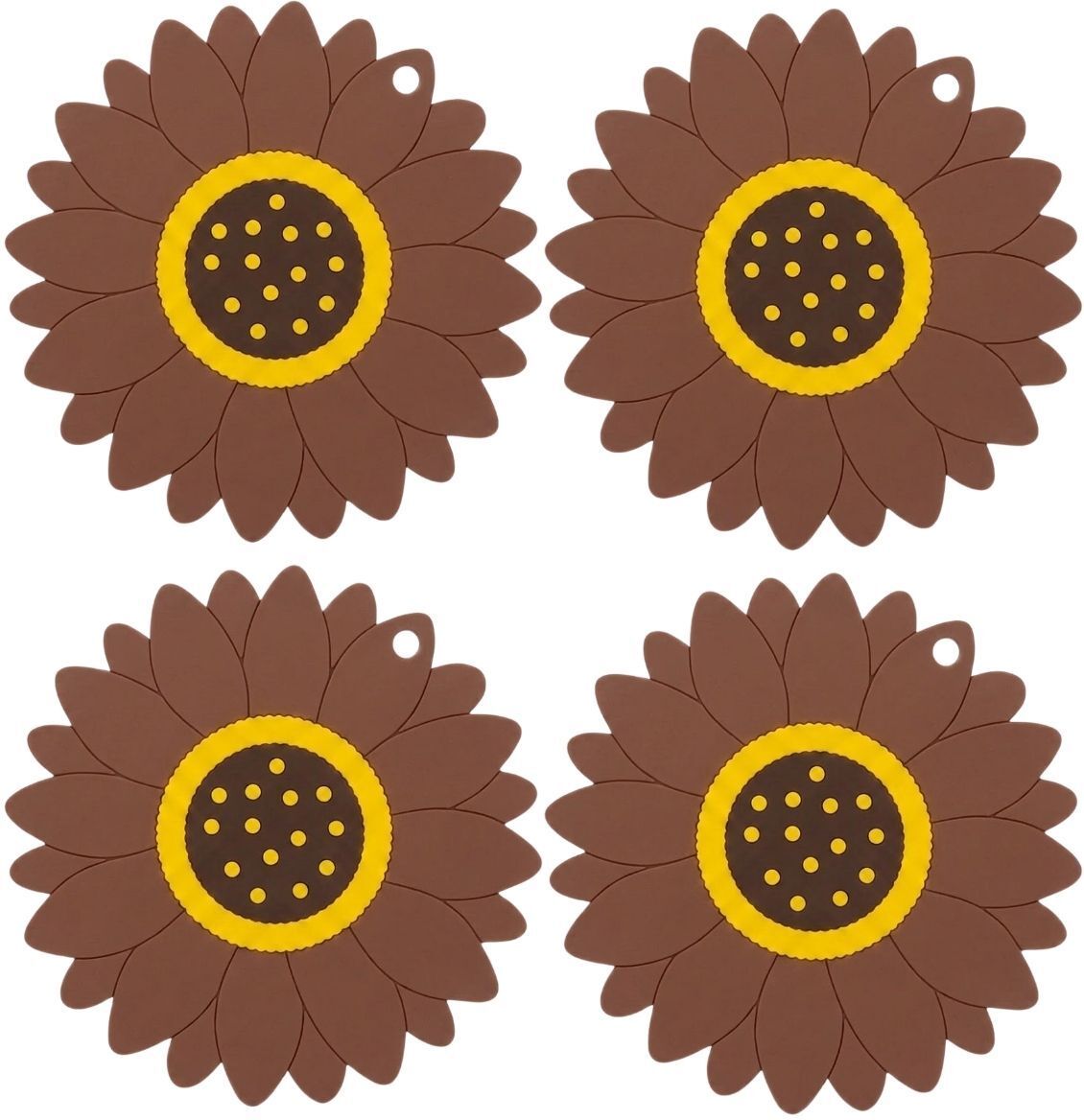 SUNFLOWER_A_MEDIUM_BROWN_4PC Sunflower Trivet-image-35