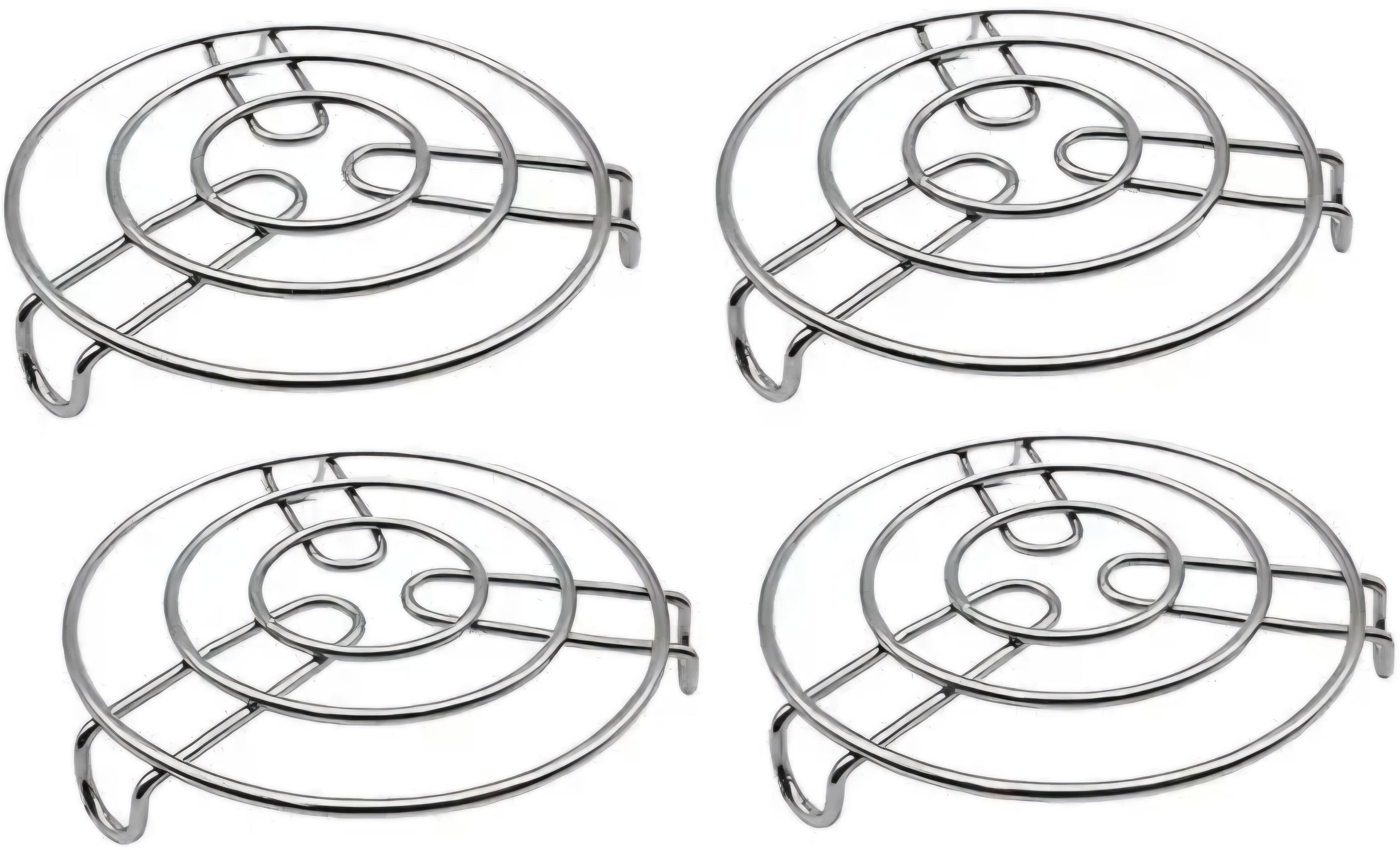 Stainless Steel Trivet Stands for Hot Utensils Hot Pot Stand PACK OF 4 CHROME Trivet-image-7