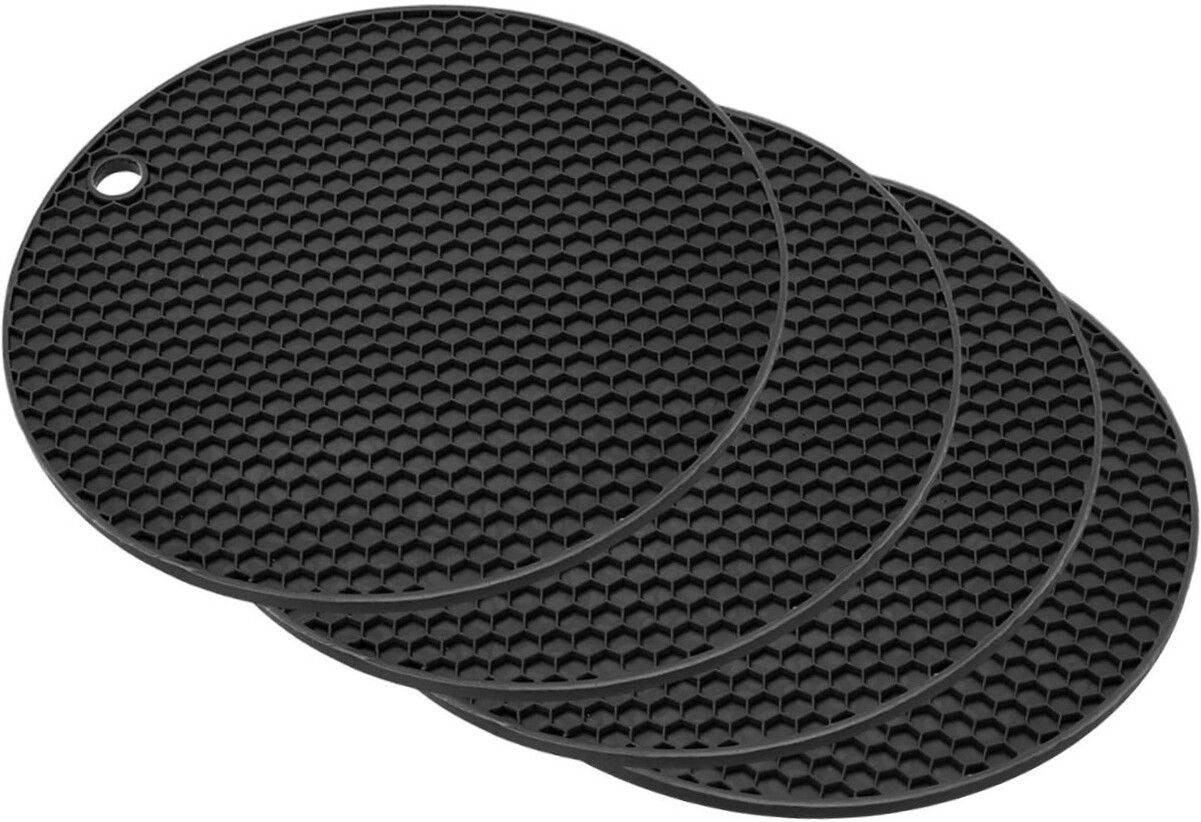 Honeycomb Black Hotmates Silicone Mold Matte Textured Finish Trivet-image-38