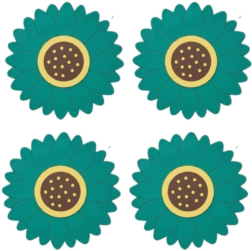 woodtula SUNFLOWER_A_SMALL_GREEN_4PC Sunflower Trivet-picture-30