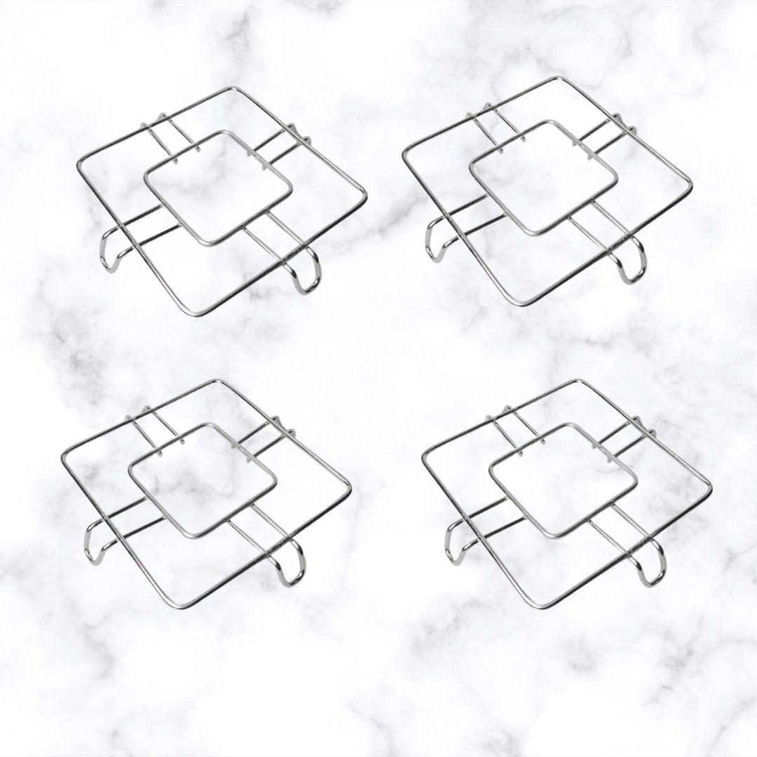 Stainless Steel Square Table Ring, Hot Pot Stand, Hot Pan/Vessel Holder Medium Mirror, Glassy Trivet-image-24