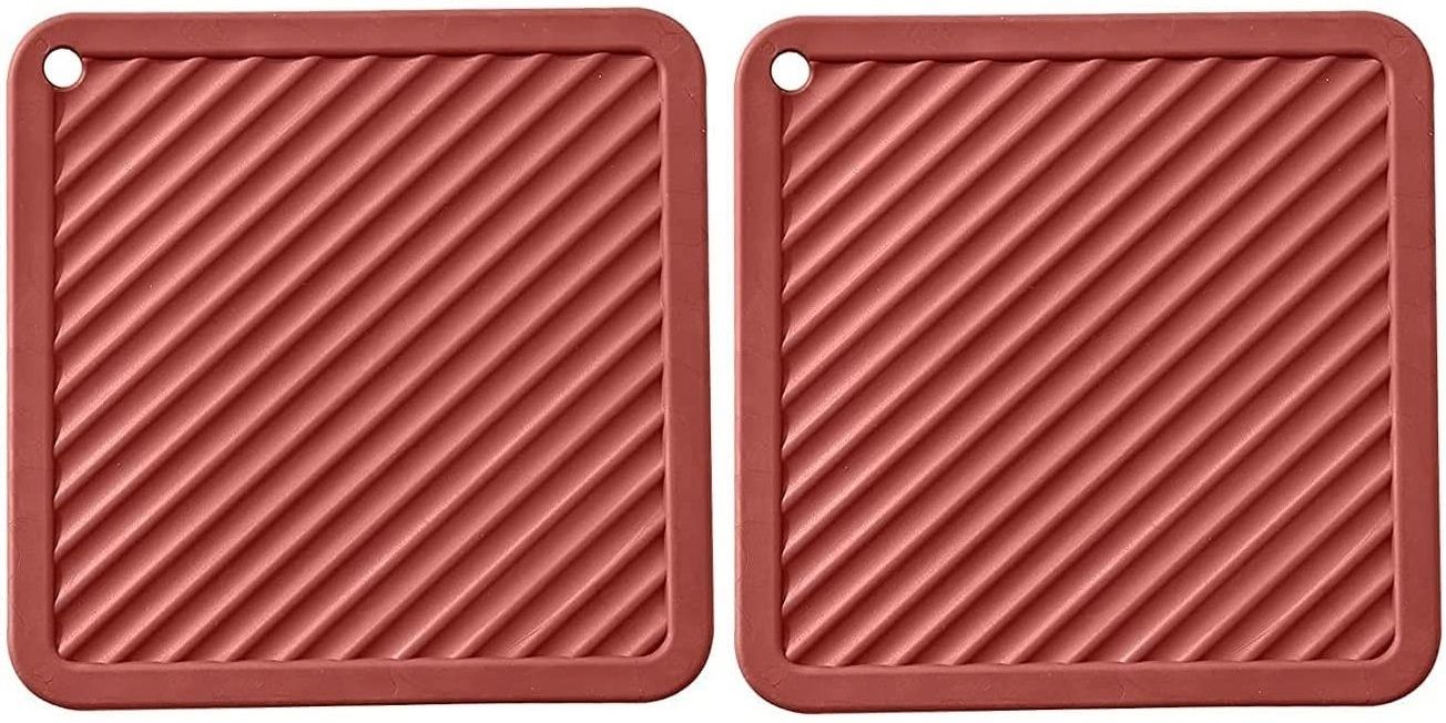pepplo Pvc Coster C-C Square_Red_2,Pack of 2 Silicone Trivet-picture-30