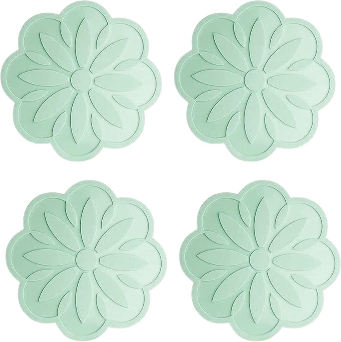 woodtula FULDA_B_GREEN_4PC Flower Trivet-picture-11