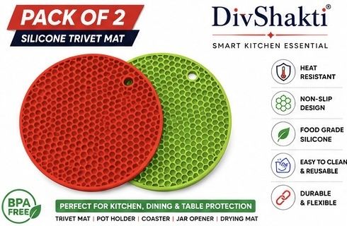 Kitchen Mat for Hot Utensils 3 Matte Trivet-image-1