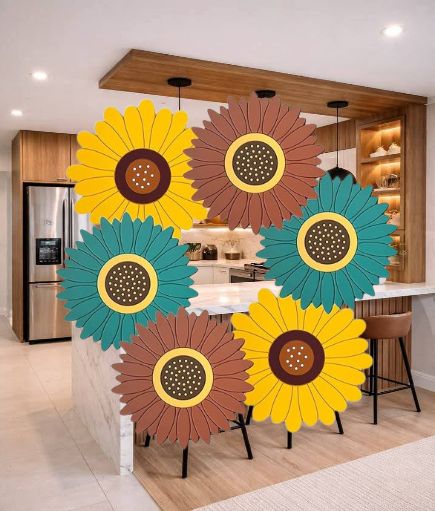 Silicone Trivet Mat Set of 6 Heat Resistant Kitchen Pads Matt Printed Trivet-image-12