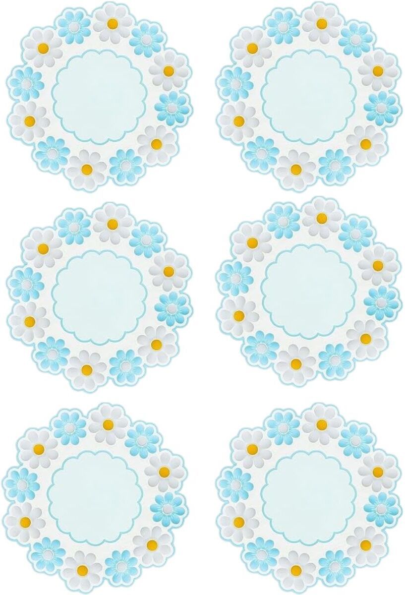 woodtula TRIVET_A_SMALL_BLUE_6PC Flower Trivet-picture-21