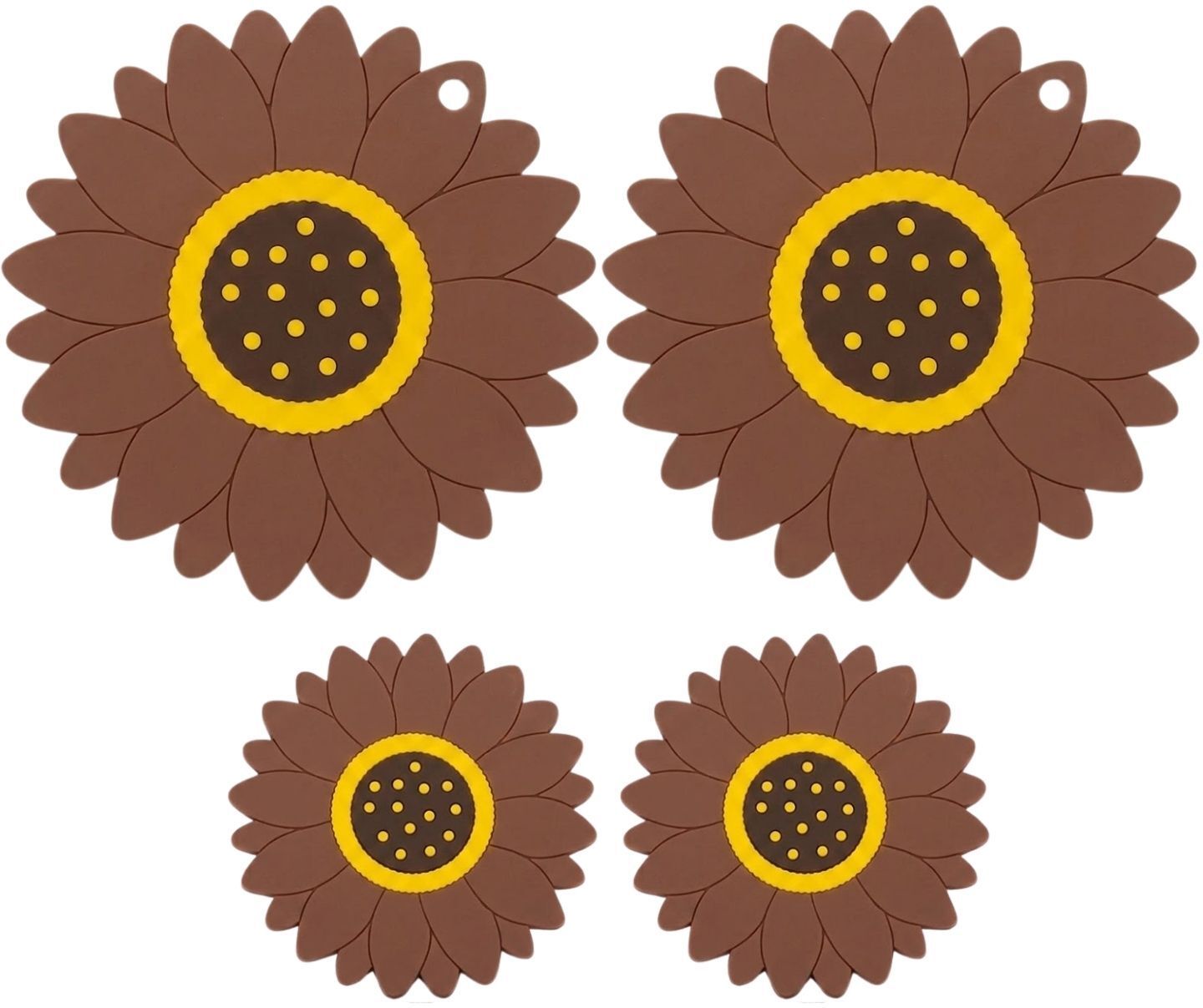 woodtula SUNFLOWER_A_BIG + SML_BROWN_4PC Sunflower Trivet-picture-26