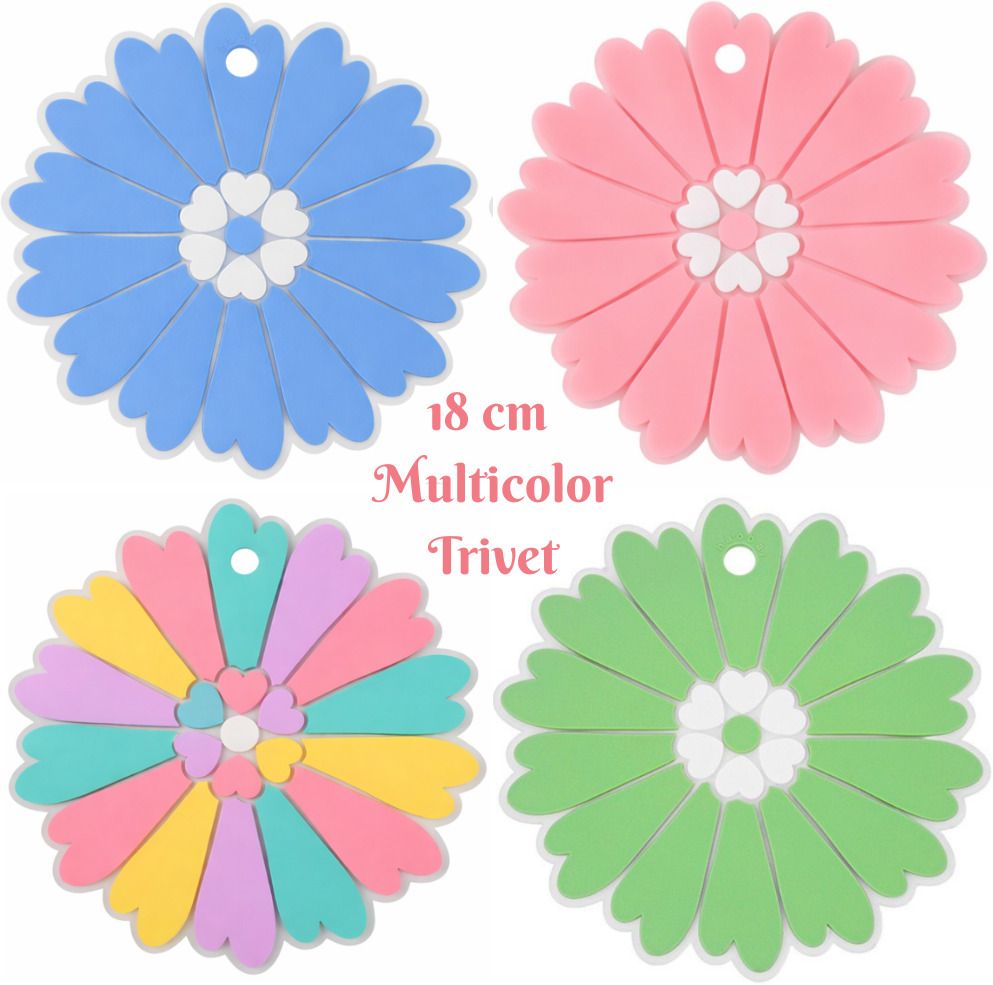 kashtgo Silicone Sunflower Trivet(18cm)(multicolor) – Heat Resistant Non-Slip Hot Pad Sunflower Floral Design Trivet-picture-34