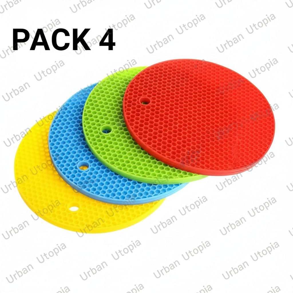 Round Silicone Hot Mats and Trivets for Hot Dishes and Hot Pots (Multi Color) Non-slip Trivet-image-38