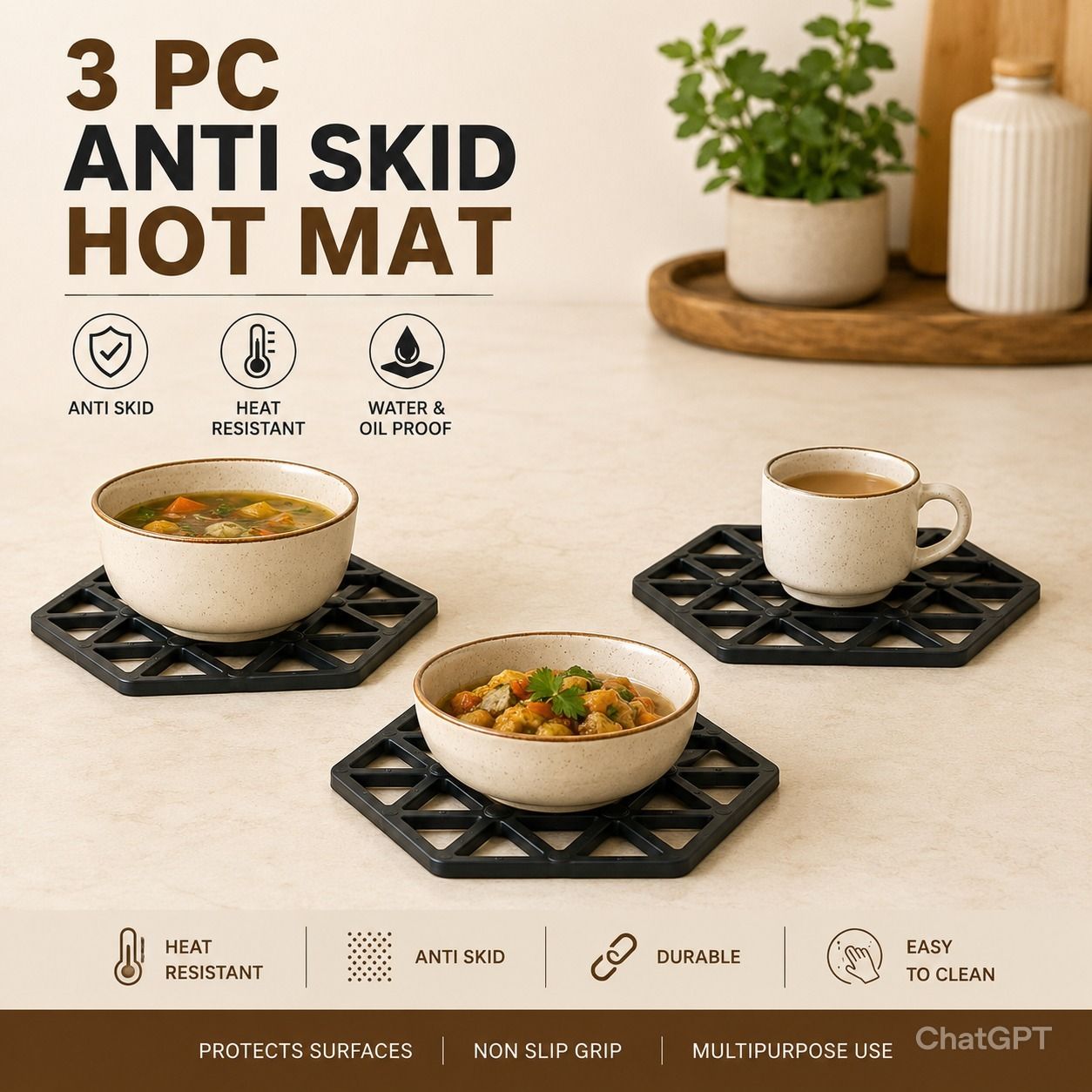 Silicone Anti Hot Mat Heat Resistant Kitchen Pot Holder Table Protection Mat Matte Trivet-image-44
