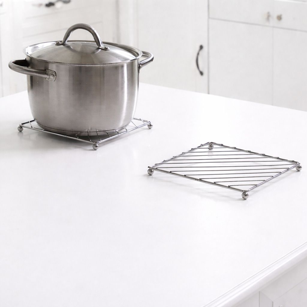 Stainless Steel Hot Pot Stand, Heat Resistant Utensil Mat for Dining Table & Kitchen, Heavy Duty Trivet, Cookware Stand, Chrome Plated Pot, Anti-Rust, Durable Trivet-image-14