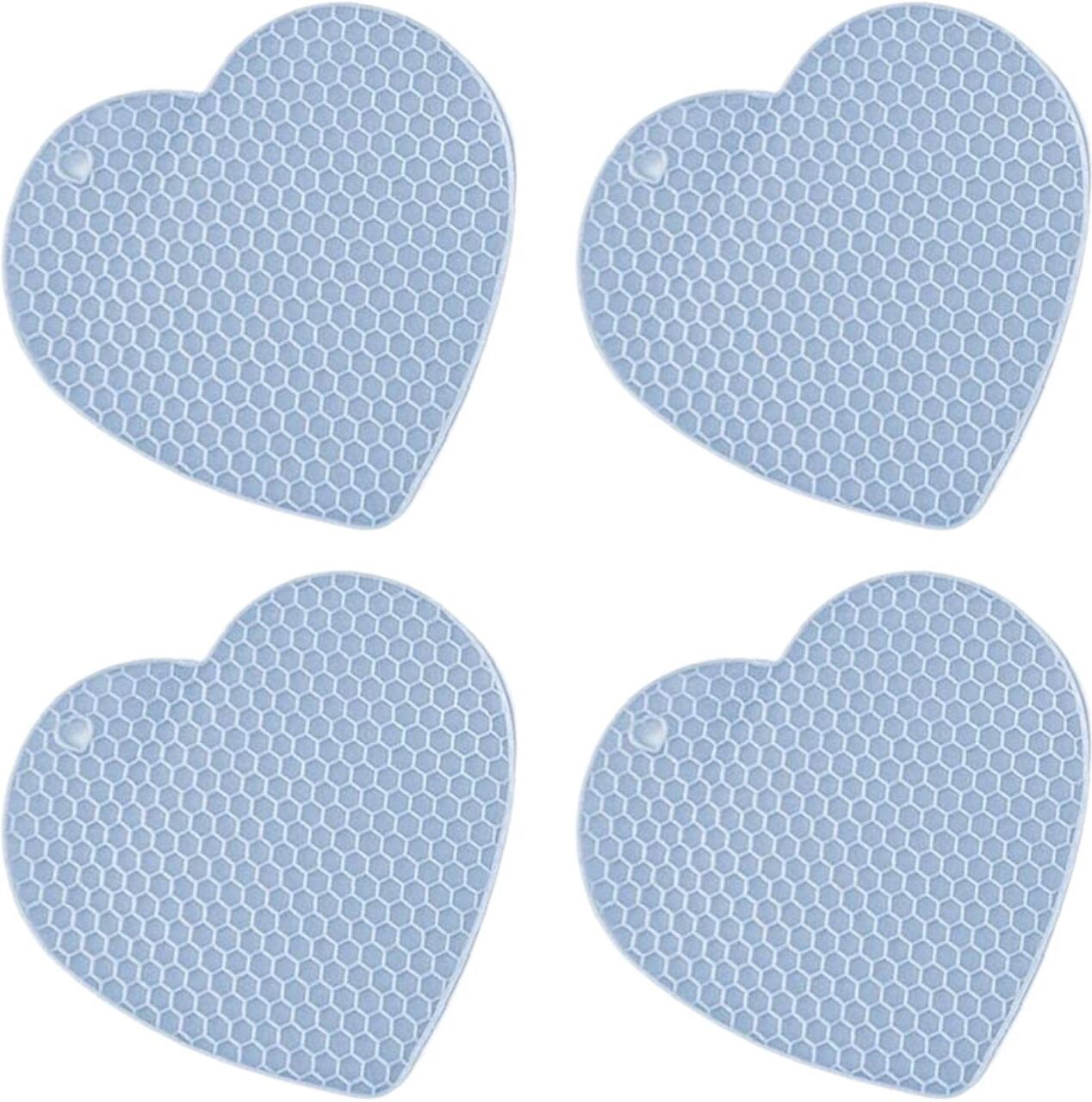 woodtula HEART_B_BLUE_4PC Flower Trivet-picture-43