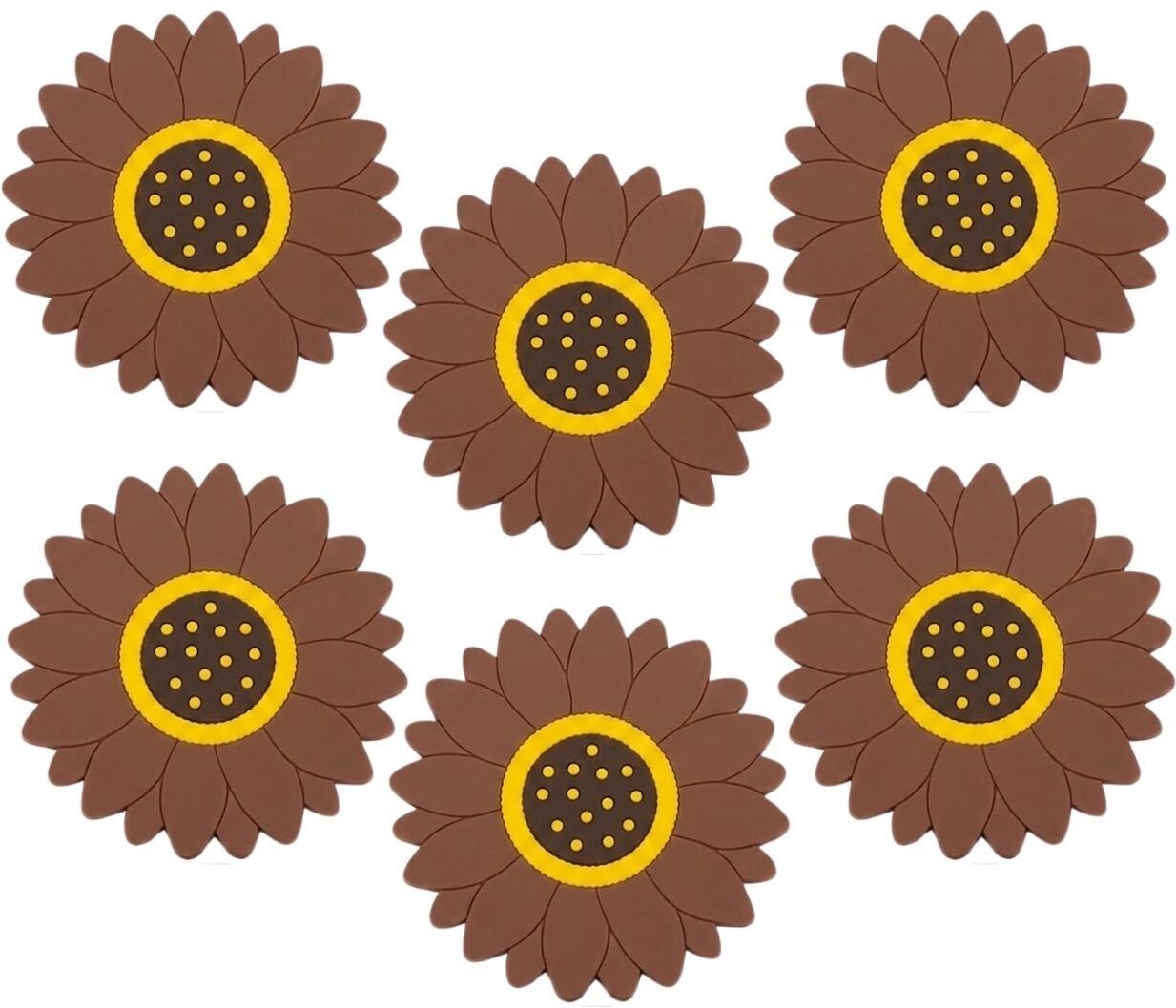 woodtula SUNFLOWER_A_SMALL_BROWN_6PC Sunflower Trivet-picture-36