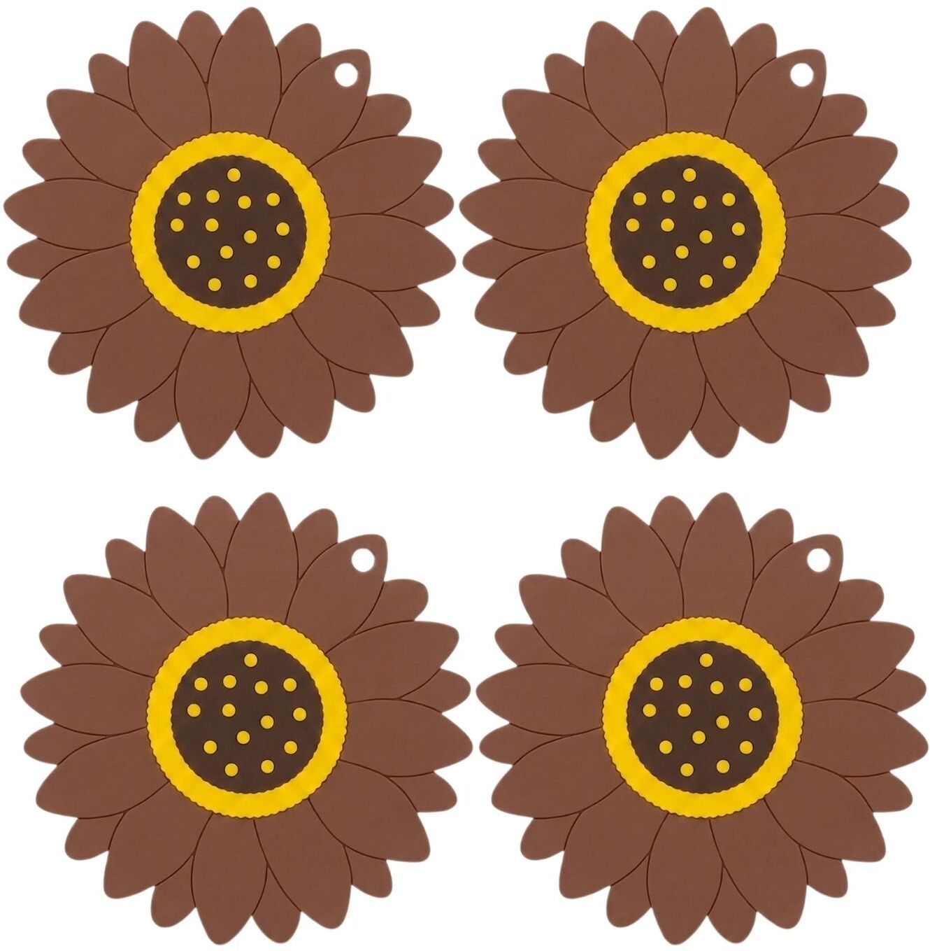 woodtula SUNFLOWER_A_BIG_BROWN_4PC Sunflower Trivet-picture-44