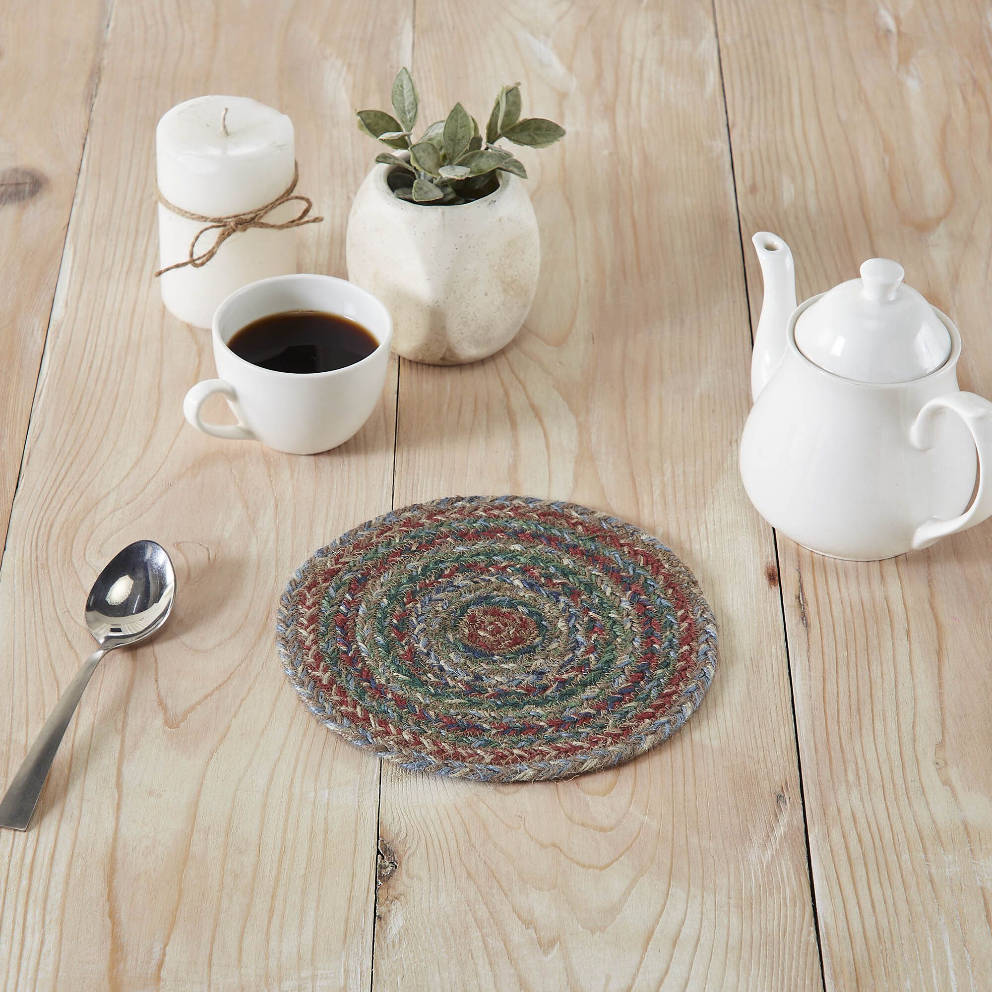 m2 creations Multi Jute - Trivet - 8 inch Plain Trivet-picture-5