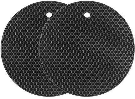 Silicone Trivet Mats - For Hot Utensils Mat For Dining Table (Pack of 2) Matt, Skin-friendly Trivet